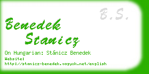 benedek stanicz business card